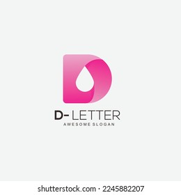 letter d with water design gradient colorful logo