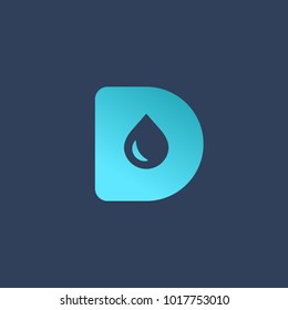 Letter D water drop logo icon design template elements