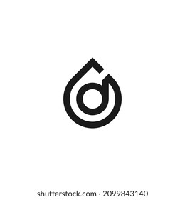 Letter D water drop logo design vector illustration