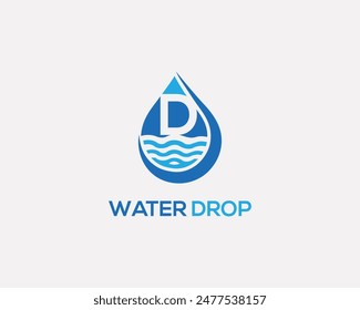 Letter D water drop logo icon design template elements vector.