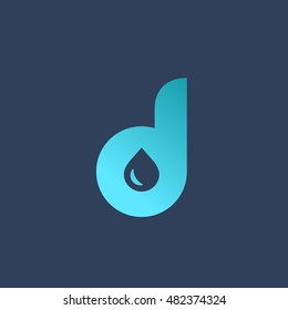 Letter D water drop logo icon design template elements