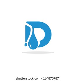 Letter D Water Drop Nature Abstract Creative Business Logo