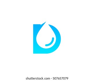 Letter D Water Logo Design Template Element