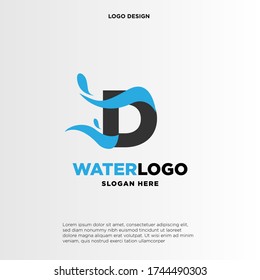 letter D water splash vector logo design