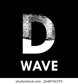 Letter d with wave design logo template illustration