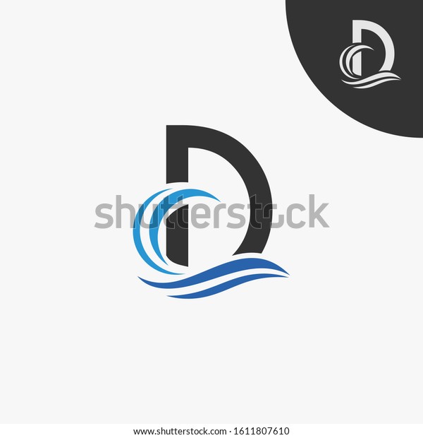 Letter D Wave Element Logo Design Stock Vector (Royalty Free ...