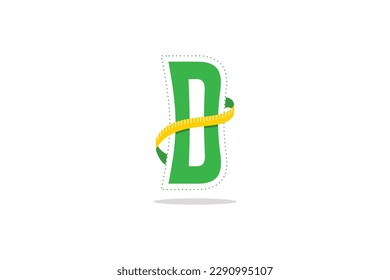 Elemento de plantilla de diseño de logotipo de pérdida de peso de letra D vector