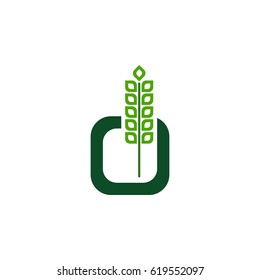 letter d with wheat logo. letter o with wheat logo. 