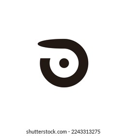 Letter d wheel, circle geometric symbol simple logo vector