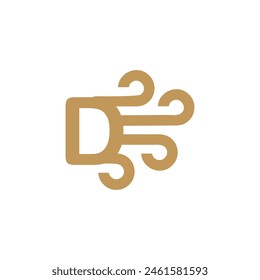 Letter D Wind logo icon vector template.eps
