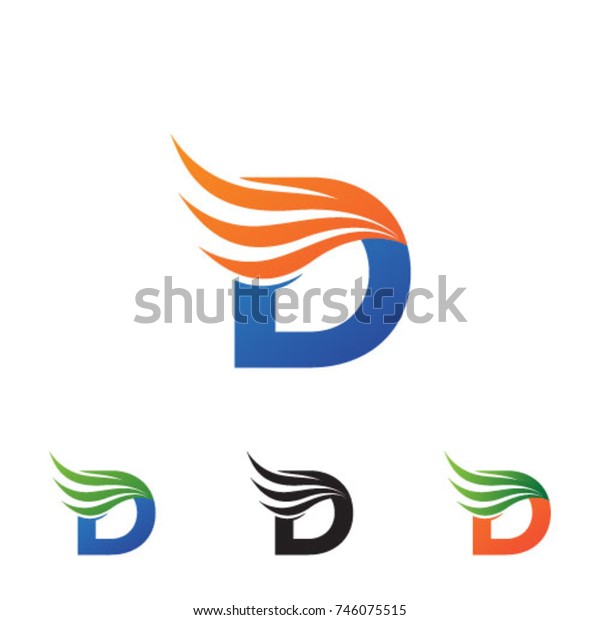 Letter D wing flying\
logo icon template