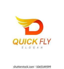 Letter D + Wing, Logo Template Ready For Use For Your Company Name Initial