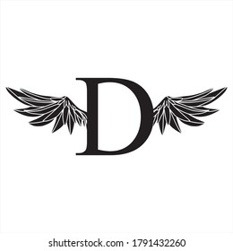 Letter D with Wings logo vector design