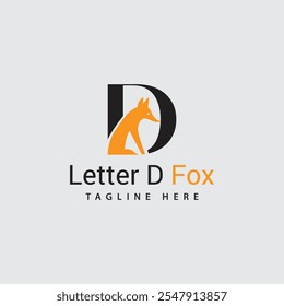  Letter D and wolf head combination logo design.vector logo