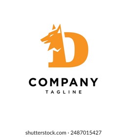 Letter D Wolf Logo Icon Vector template.eps