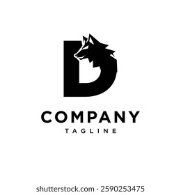 Letter D Wolf Logo Icon Vector