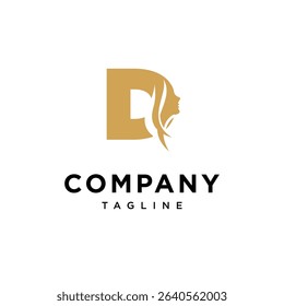 Letter D Woman Logo Icon Vector