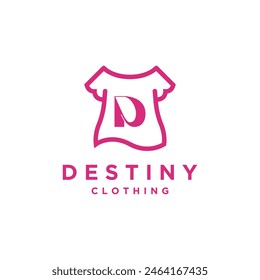 Letter D women's clothing logo icon vector