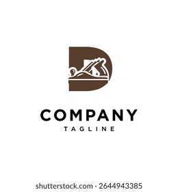 Letter D Wood Planer Logo Icon Vector