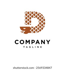 Letter D Wood Snake Logo Icon vector