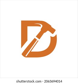 Letter D worker vector template