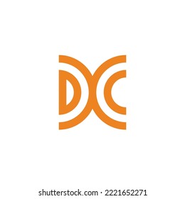 Letter D, X and C outline geometric symbol simple logo vector
