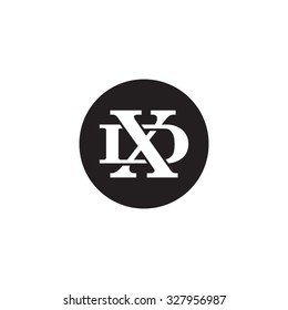 letter D and X monogram circle logo