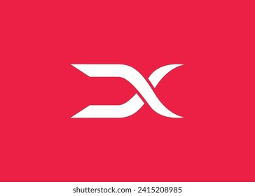 Letter D X monogram logo design vector template