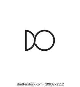 letter D, X and O half circle simple symbol logo vector