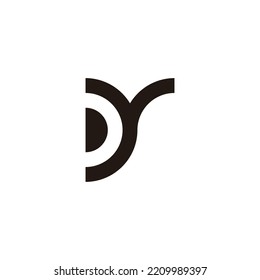 Letter D and y geometric symbol simple logo vector