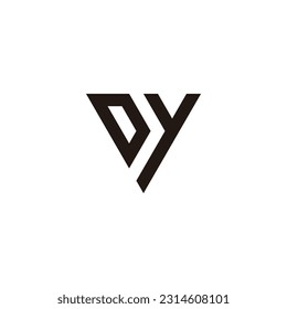 Letter D and y triangle geometric symbol simple logo vector