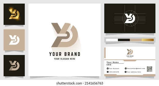 Logotipo de monograma de letra D o YD con diseño de tarjeta de visita