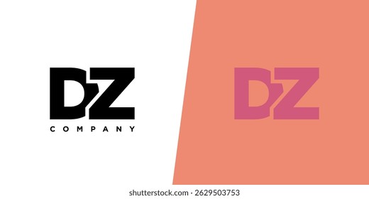 Letter D and Z, DZ logo design template. Minimal monogram initial based logotype.
