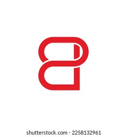 letter d2 linked overlap logo vector 