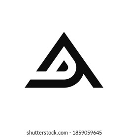 Letra DA AD inicial plantilla de logotipo