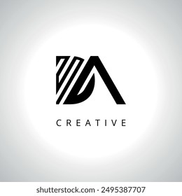 Letter DA AD Line Logo Icon with Elegant Vector Design.