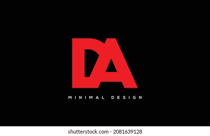 plantilla de vector de diseño de logotipo de AD y DA de letra 
