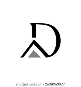 Letter DA or AD logo design vector.
