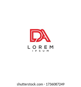 Letter DA AD logo icon design template elements