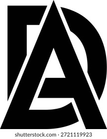Letra DA, diseño de logotipo de monograma AD