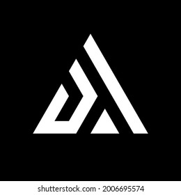 Letter DA AD triangle initial logo template