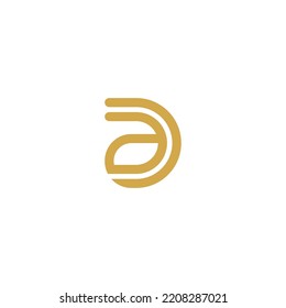 Letter DA oder AD Einzigartiges Minimal Simple Modern Logo mit goldener Farbe. Exklusivität darstellen