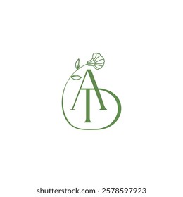 letter DA aesthetic logo design