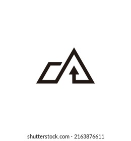 letter da arrow triangle geometric line logo vector