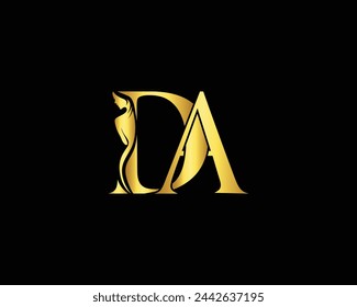 Letter DA Beautiful Woman Minimal Monogram Emblem Style Vector Logo Design.
