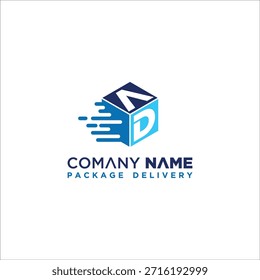 Letter DA Box Speed Design Vector Template