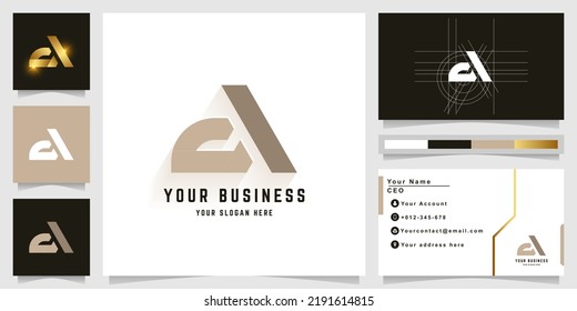 Logotipo de letra dA o cA monograma con diseño de tarjeta de visita