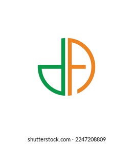 letter da circle geometric thin line logo vector 