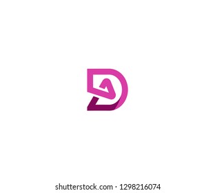 letter DA digital logo design template