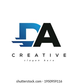 Letter DA Fast Speed and e commerce Logo Design Element